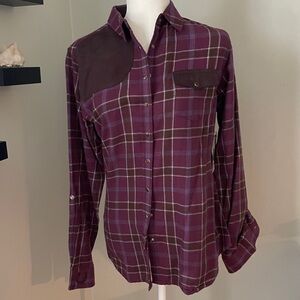 Tasha Polizzi Plum Flannel snap shirt, M